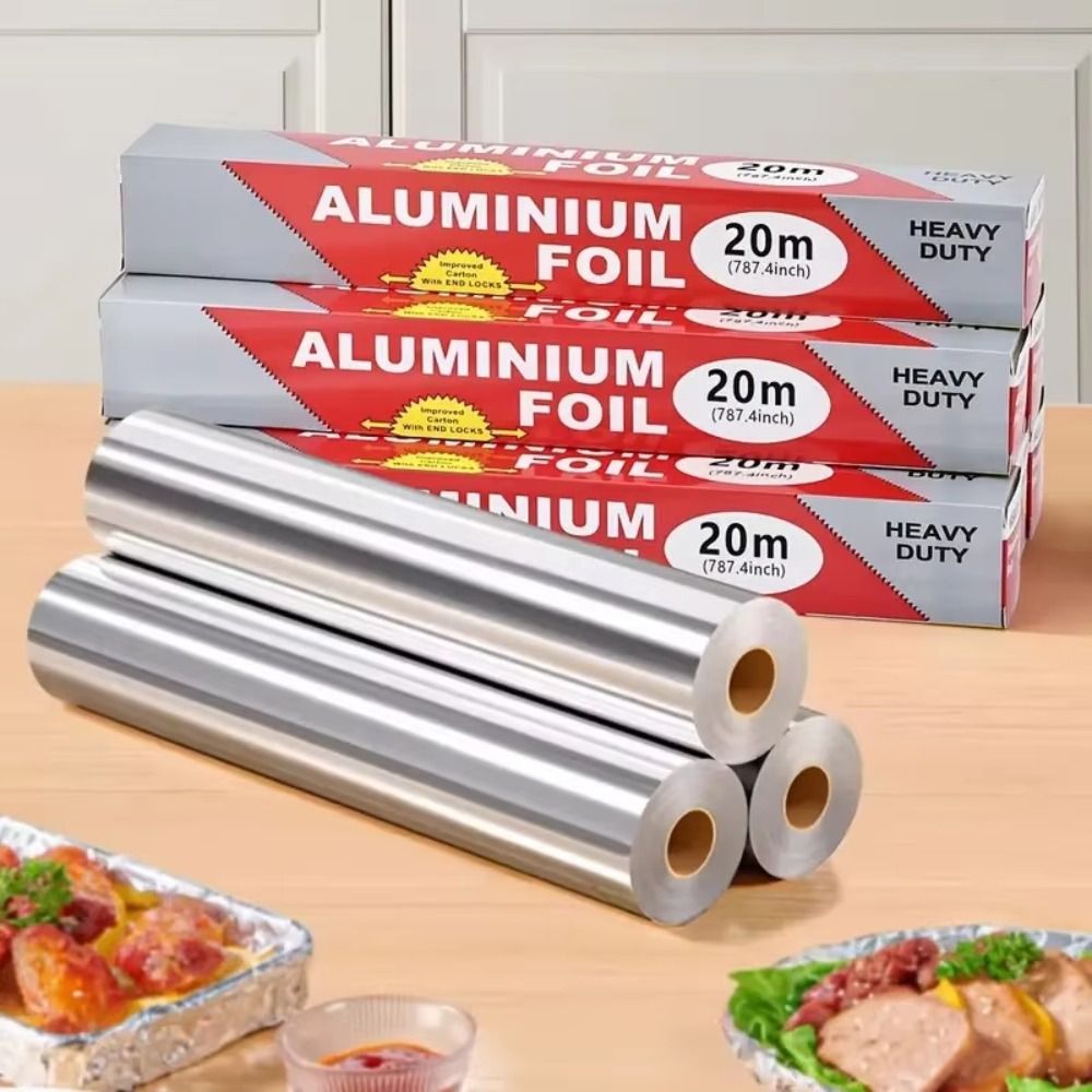 Kitchen Roll Baking - 使い捨て錫箔紙キッチンベーキングアルミ箔ロール紙エアフライヤーオーブン食品グレードバーベキューベーキングツール 5 メートル/10 メートル/20 メートル