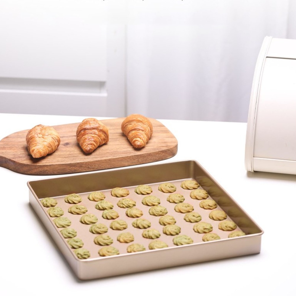 Kitchen Grade Baking Sheet - 耐久性のあるカーボンスチール製シートパン、ノンスティック加工、ロールエッジ、ベーキングシートトレイ、食品グレード、長方形オーブントレイ、家庭用キッチンDIYベーキング