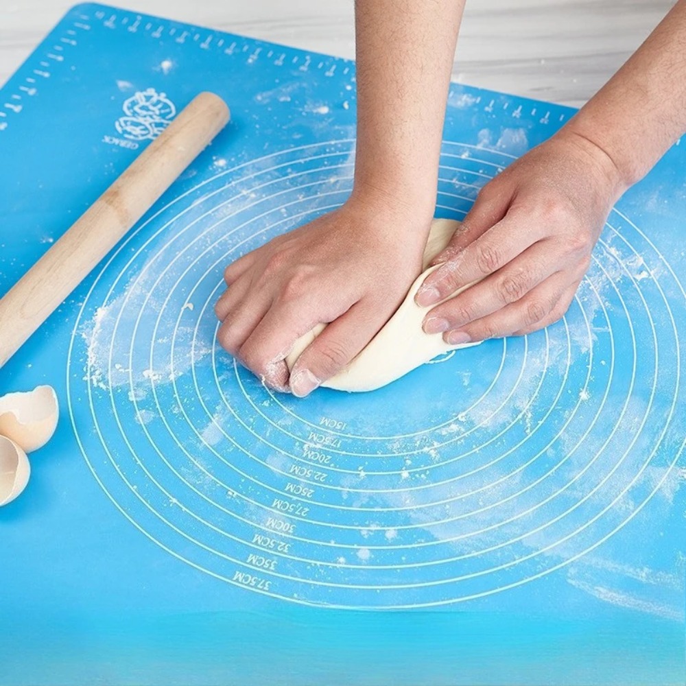 Kitchen Roll Baking - 特厚大型シリコン製ベーキングマット、ノンスティックペストリーマット、防水生地練りパッド、ローリングマット、キッチンベーキングアクセサリー