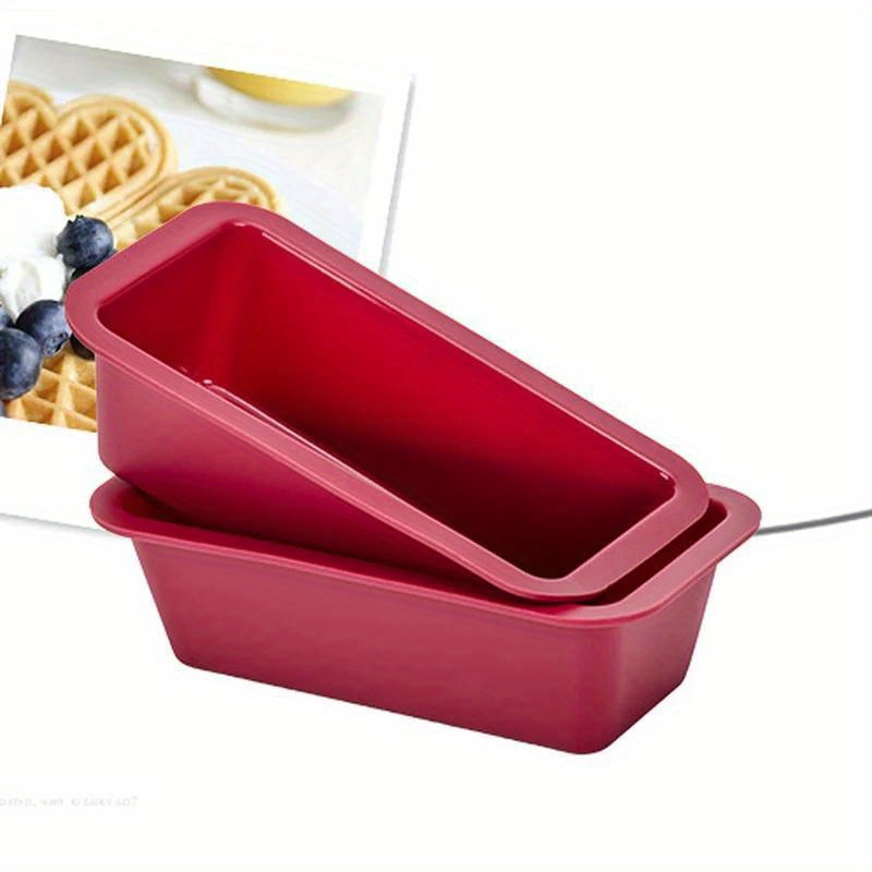 Mini Kitchen Baking - シリコーンベーキングモールドノンスティック長方形ケーキパンミニローフパン簡単リリースパントースト型キッチンアクセサリーペストリーツール