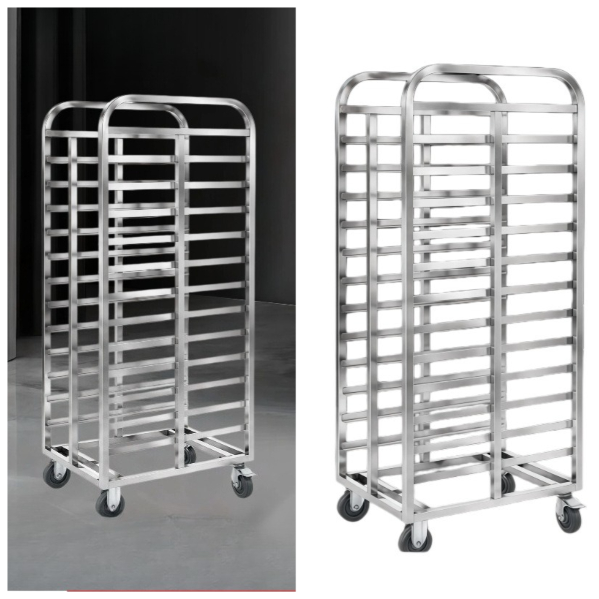 Kitchen Baking Cart - ステンレス鋼多層ベーキングトレイトラック業務用キッチンステンレス鋼ベーキング多機能カートモバイルオーブンラック