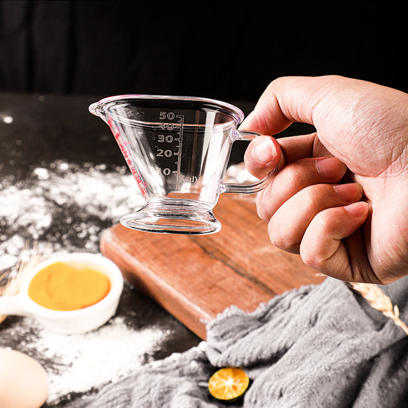 Mini Kitchen Baking - ミニ計量カップ 目盛り付き 家庭用調味料カップ ハンドル付き 小型透明ベーキング計量カップ キッチンガジェット