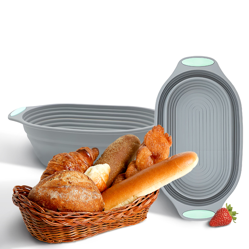 Kitchen Accessories For Baking - 1PC シリコン製折りたたみ式バヌトンパン発酵バスケット - サワー種パン焼き用ボウル 食品グレードのキッチンアクセサリー
