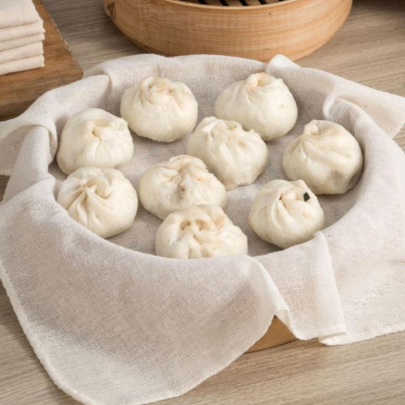 Kitchen Baking Cloth - 3 個ラウンド純綿蒸し布 40/60 センチメートルノンスティックライスバンガーゼマットキッチン蒸しアクセサリー