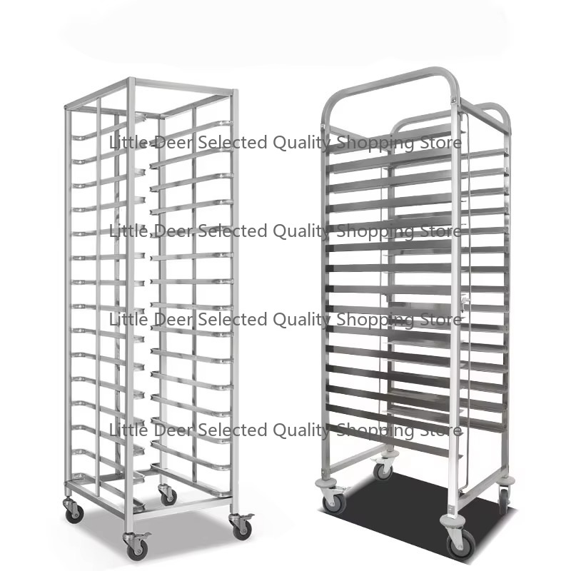 Kitchen Baking Cart - 6段、10段、15段、16段のステンレス製ベーキングトロリー、キッチンカート、多機能フードサービングトロリー、移動式ディッシュ、バンパンラック