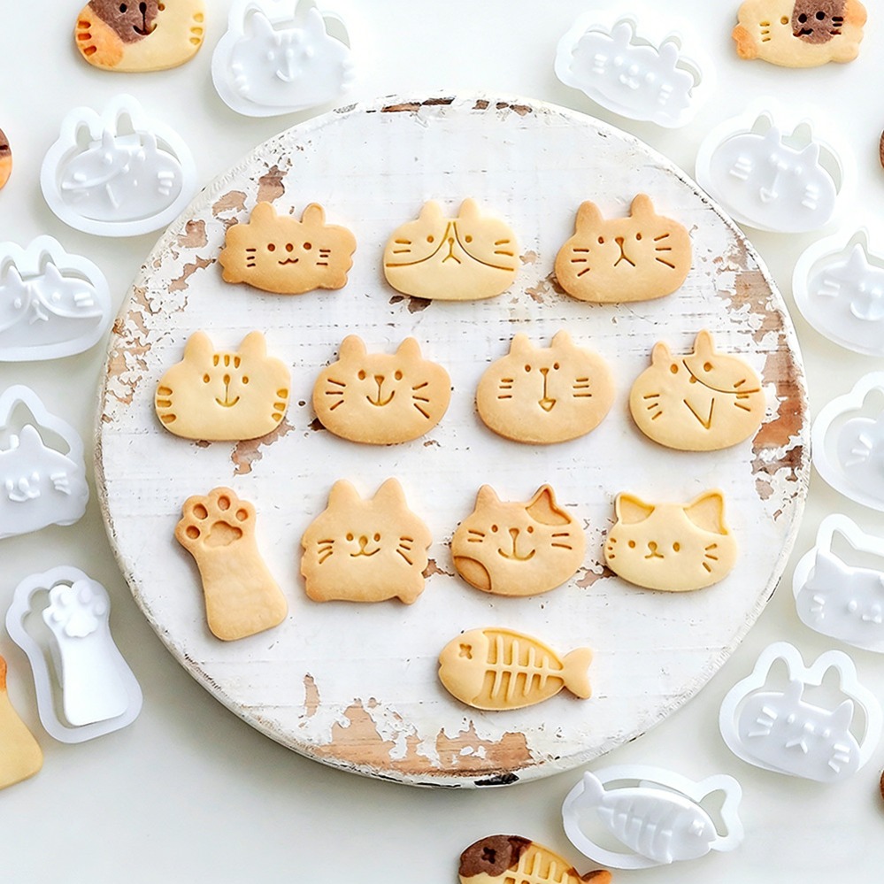 Kitchen Accessories For Baking - かわいい子猫DIYスタンプクッキーカッター焼き型ベーキングアクセサリーキッチンベーキング用