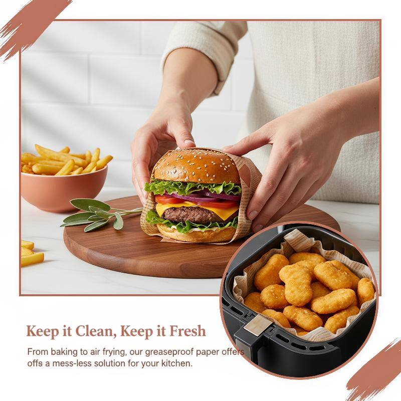 Kitchen Grade Baking Sheet - 食品グレードベーキングパーチメントペーパー 50枚入り ノンスティック 耐熱 耐油 防水