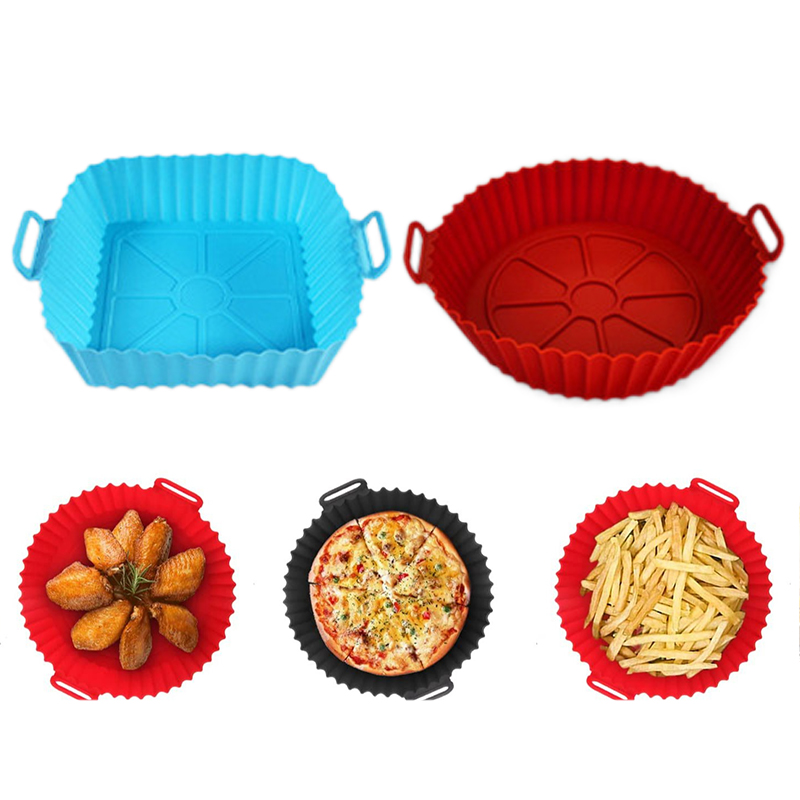 Kitchen Oven Baking Pans - シリコンフライヤーモールド エアフライヤーシリコンライナーポット 再利用可能なベーキングトレイ ノンスティックピザパン オーブンキッチン家庭用アクセサリー TMZ
