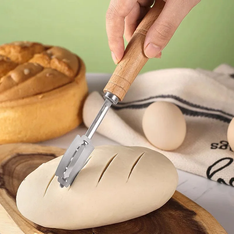 パン屋生地パンペストリーカッター 5 枚刃トースト湾曲バゲッ - Dough Scraper Curved のレビューと価格