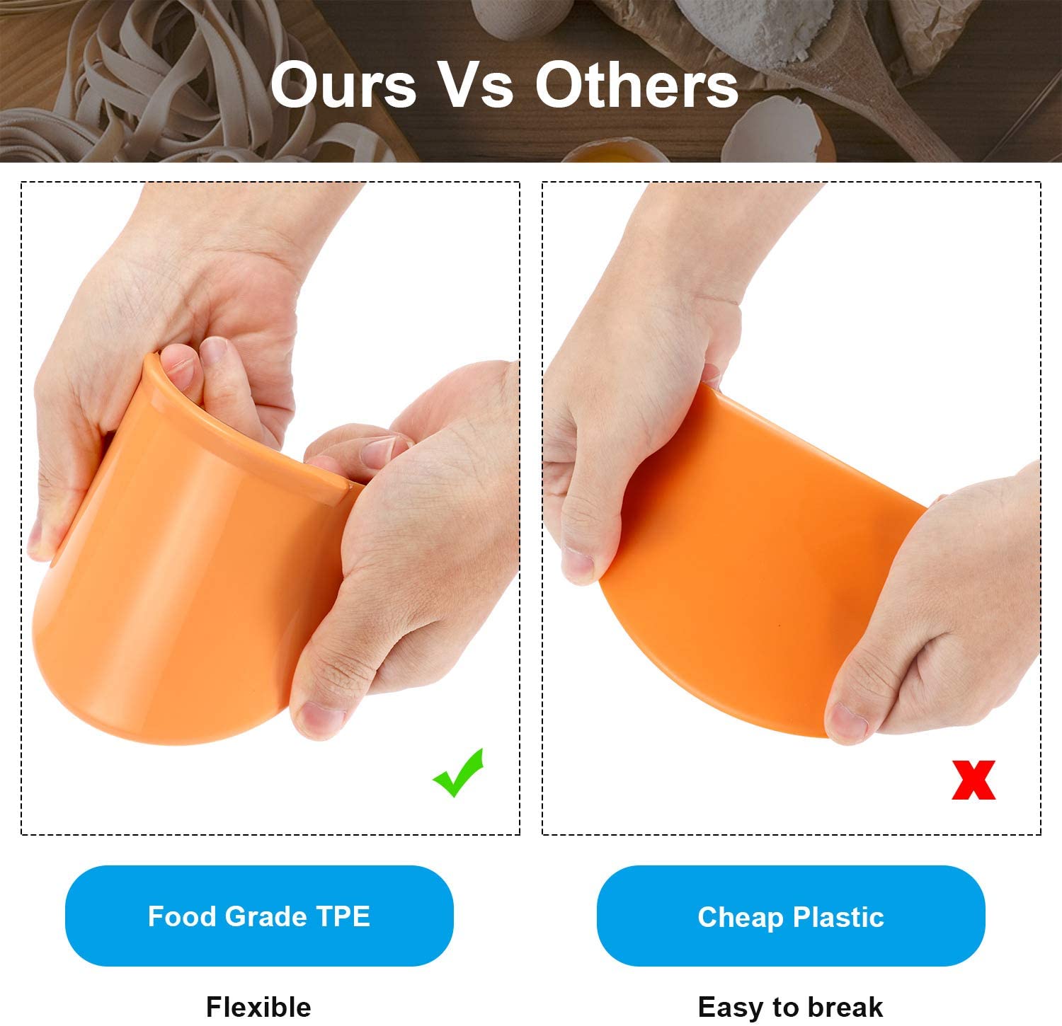 1 個の柔軟なボウルスクレーパー生地スクレーパースパチュラ多 - Dough Scraper Curved のレビューと価格