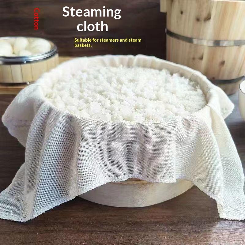 3 個純粋なラウンドコットン蒸し布家庭用引き出し布蒸し米とパ - Kitchen Baking Cloth のレビューと価格
