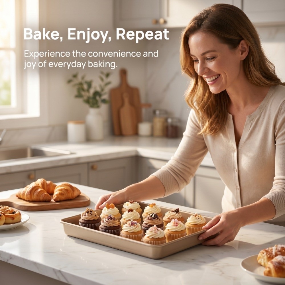 耐久性のあるカーボンスチール製シートパン、ノンスティック加工 - Kitchen Grade Baking Sheet のレビューと価格