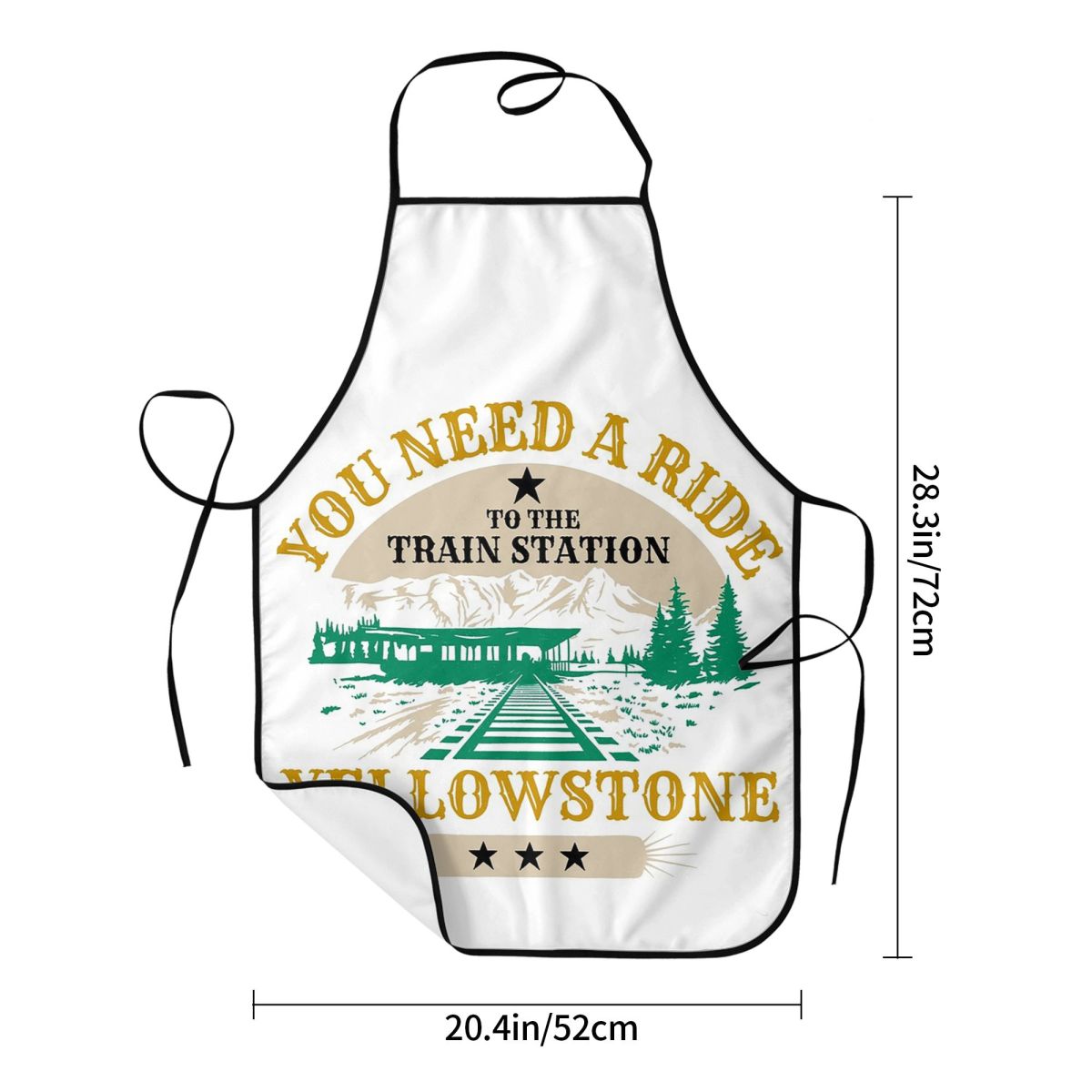 イエローストーン 鉄道駅への乗り物が必要です エプロン シェ - Kitchen Baking Station のレビューと価格