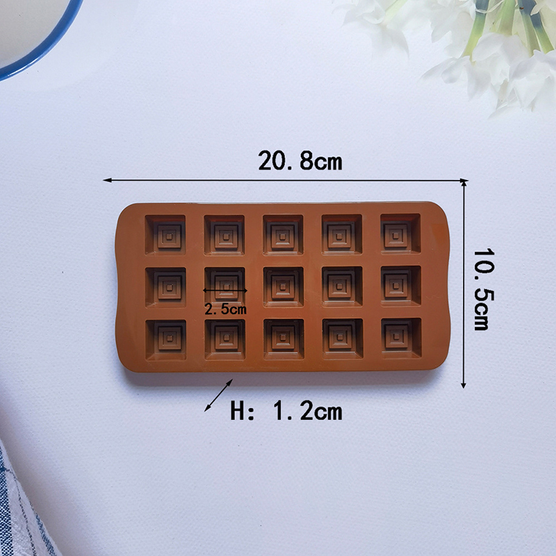 クラシックなスクエアチョコレートモールド、キャンディー、グミ - Kitchen Accessories For Baking のレビューと価格