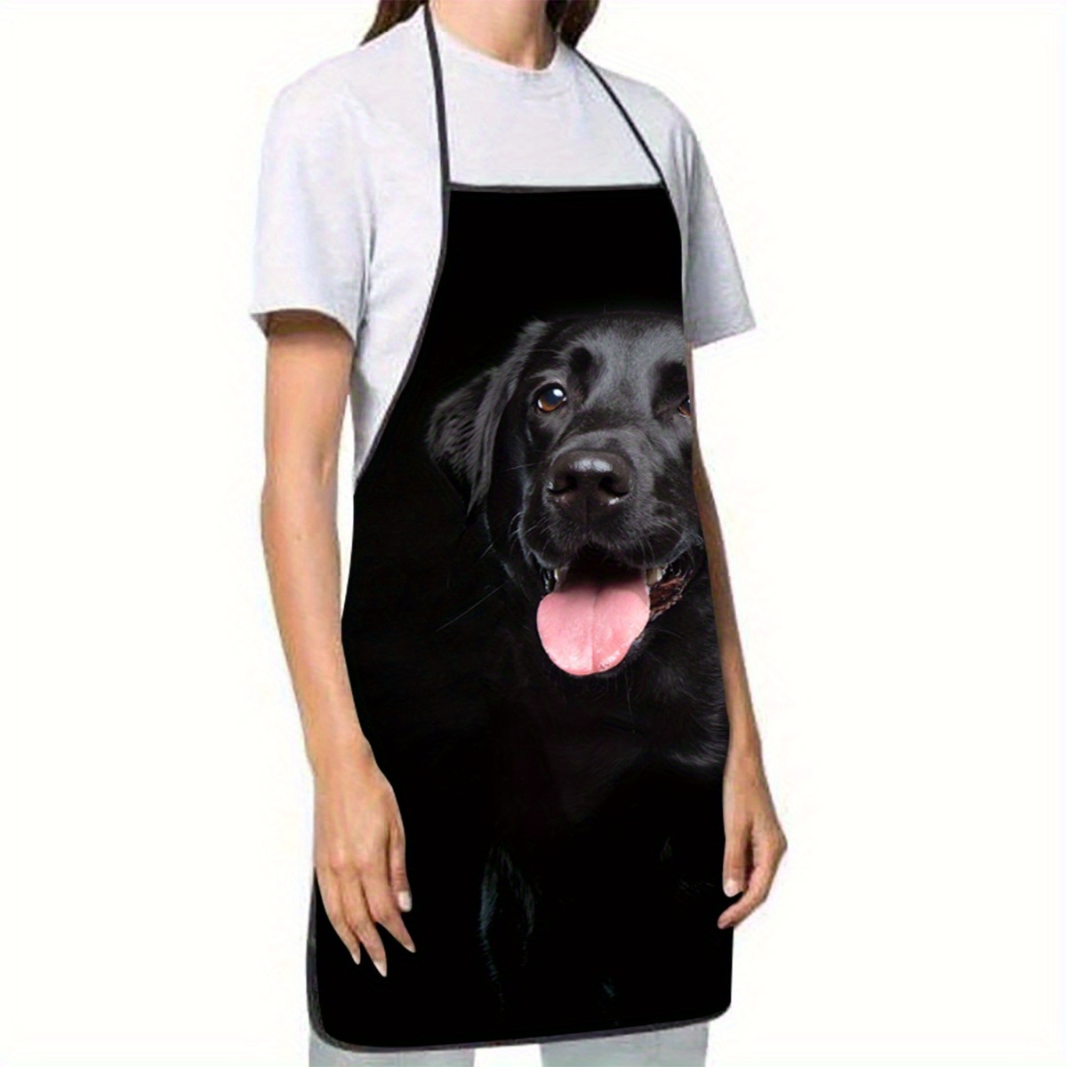 ブラックラブラドール犬プリントエプロン1枚 - 家庭のキッチ - Kitchen Baking Cloth のレビューと価格