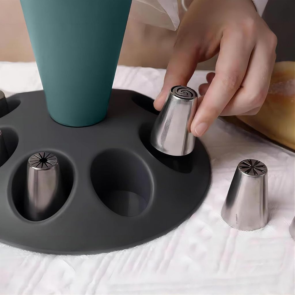 1 個ケーキデコレーションパイピングバッグチップホルダー付き - Kitchen Accessories For Baking のレビューと価格