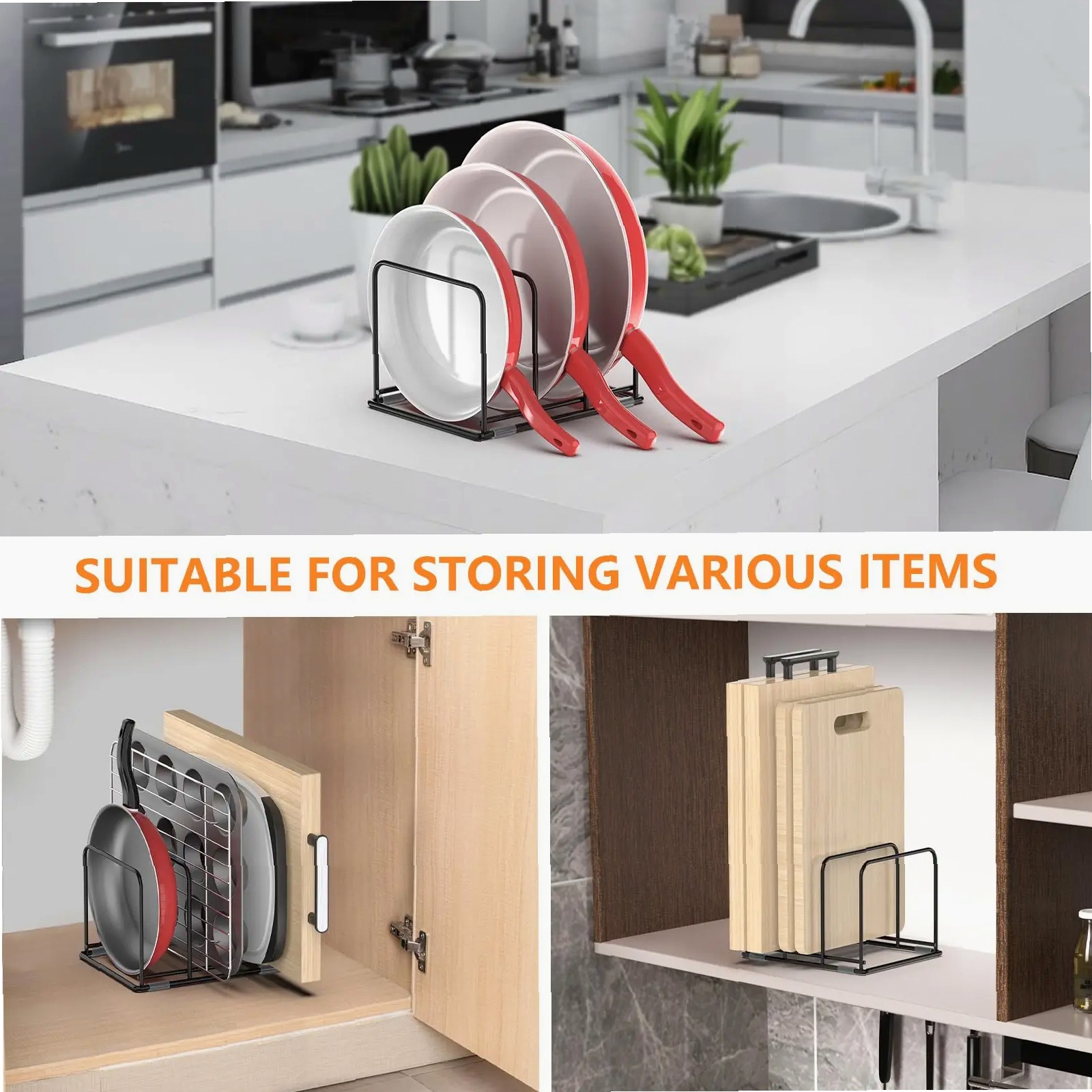 キッチンキャビネット用パンオーガナイザー、スチール製調理器具 - Kitchen Cabinet Baking Organizer のレビューと価格