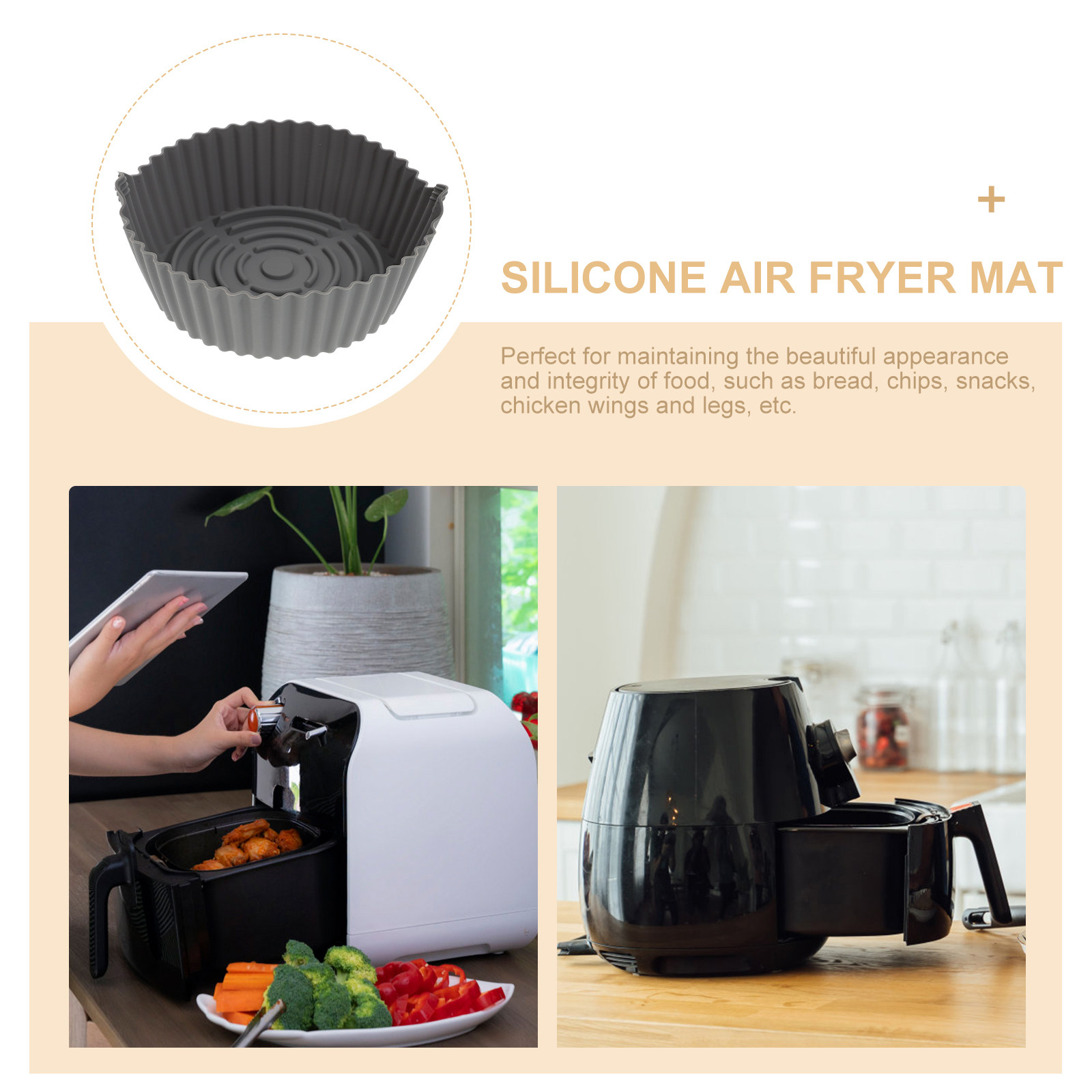 再利用可能なシリコンエアフライヤーマットノンスティックベーキ - Kitchen Accessories For Baking のレビューと価格