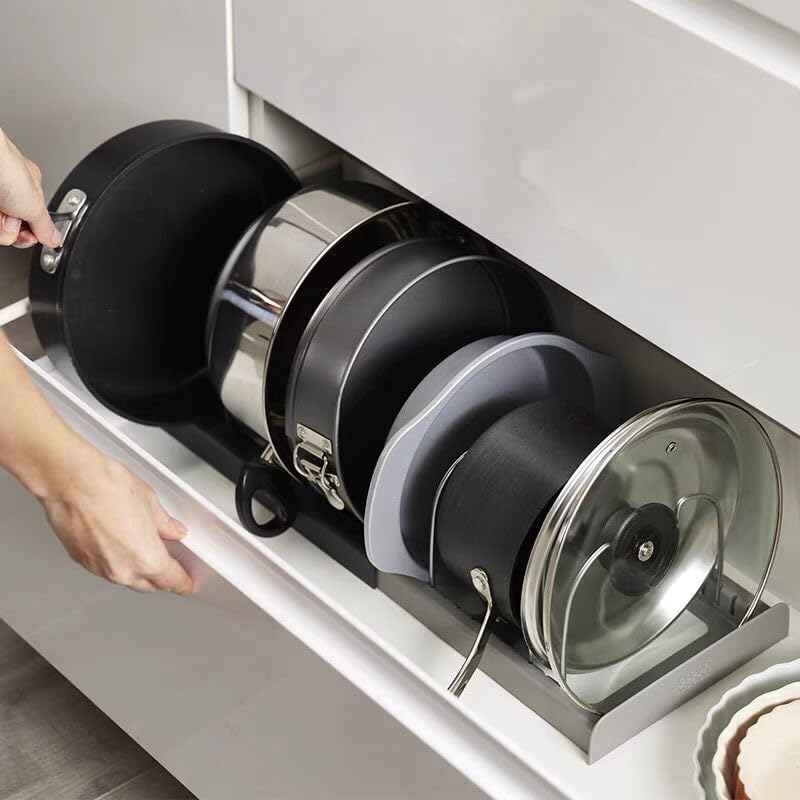 コンパートメントポットとパンオーガナイザーキッチンキャビネッ - Kitchen Cabinet Baking Organizer のレビューと価格
