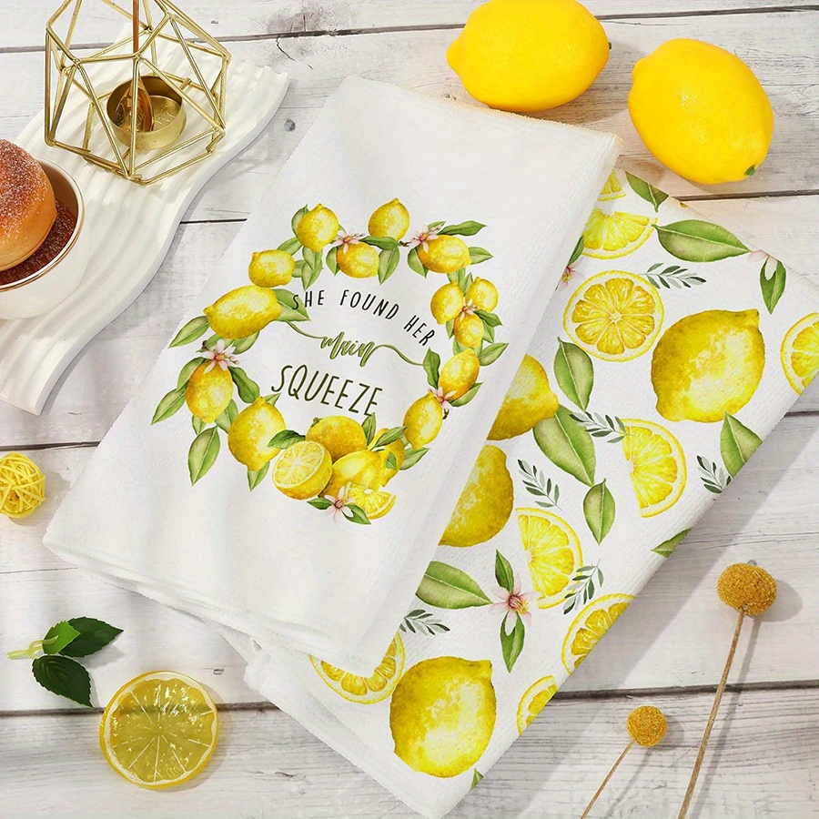 2枚セット、レモンリースキッチンタオル、40cm*60cmタ - Kitchen Baking Cloth のレビューと価格