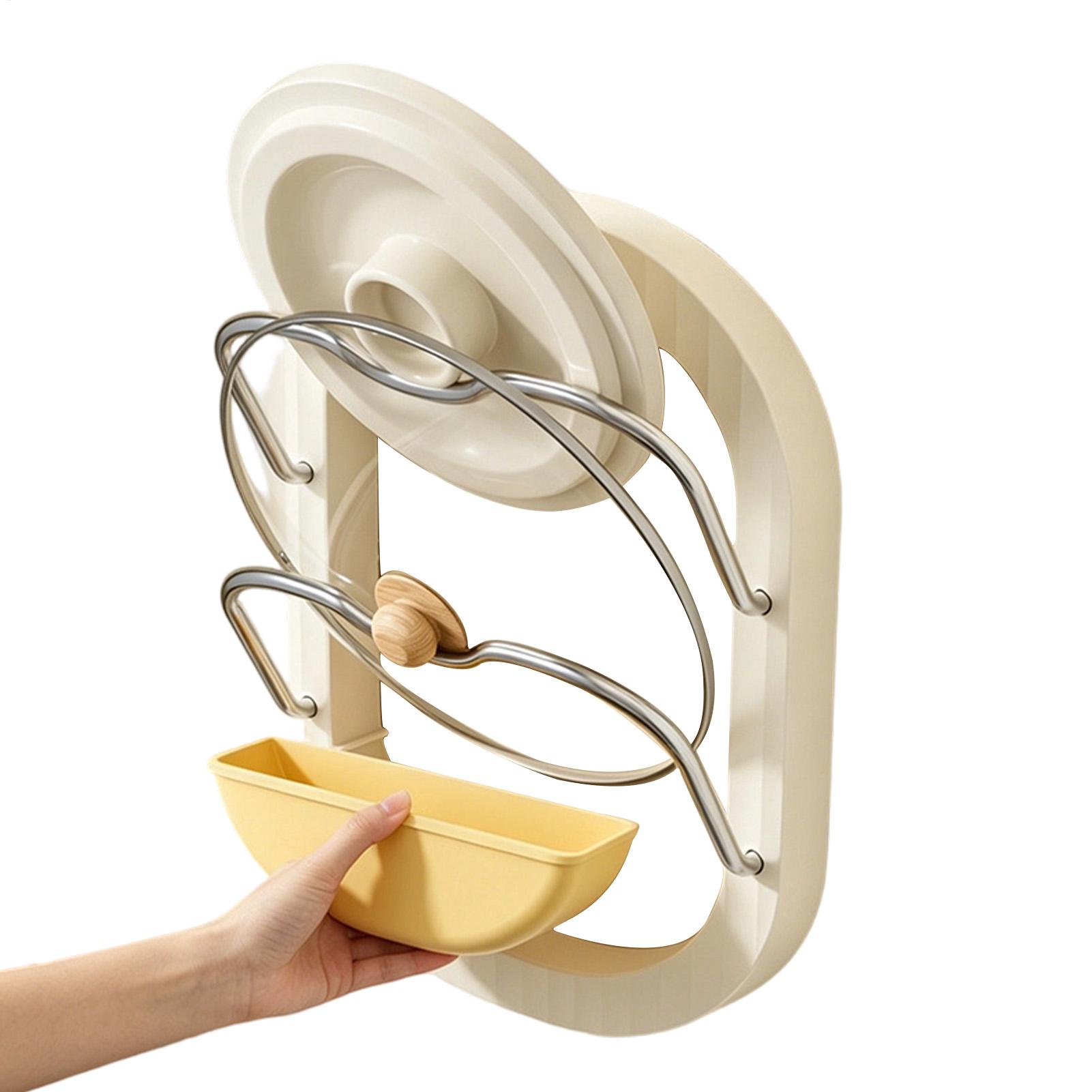 鍋蓋ラック 2段式 壁掛け式 穴あけ不要 ホルダー 鍋蓋オー - Kitchen Cabinet Baking Organizer のレビューと価格