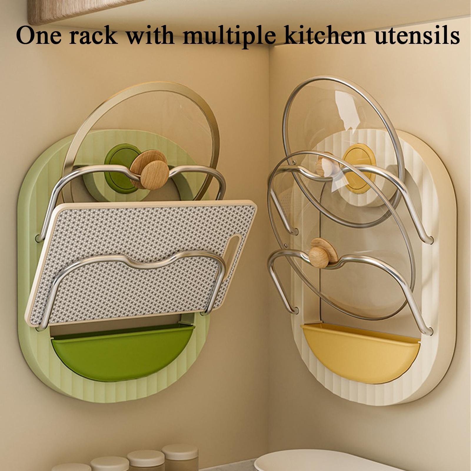 鍋蓋ラック 2段式 壁掛け式 穴あけ不要 ホルダー 鍋蓋オー - Kitchen Cabinet Baking Organizer のレビューと価格