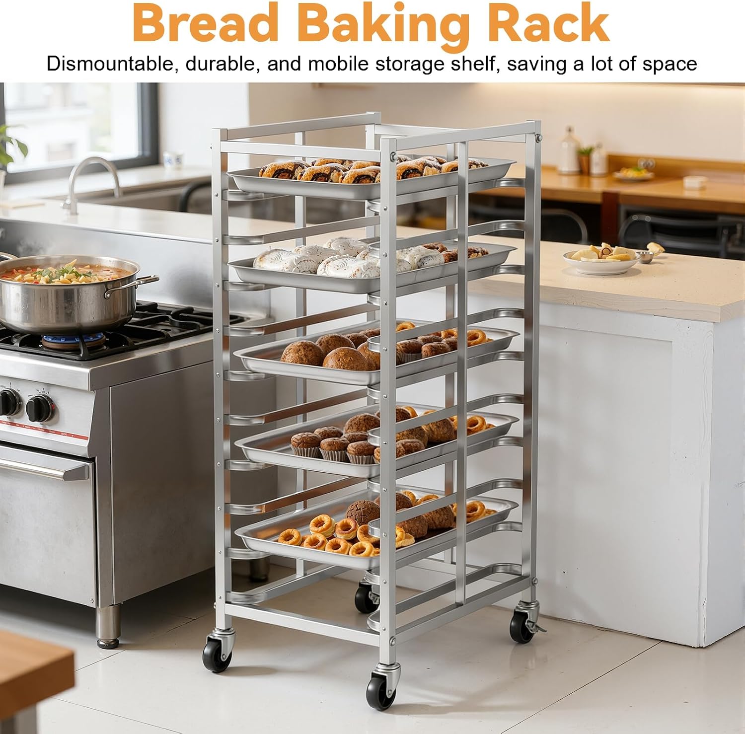 業務用ステンレス製ベーキングラック（車輪付き）、シートパン収 - Kitchen Baking Cart のレビューと価格