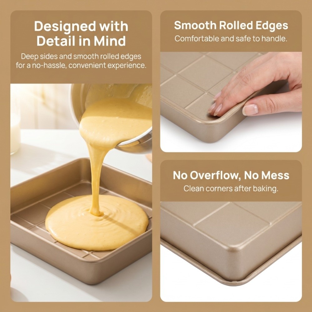 厚い炭素鋼製シートパン ゴールド ノンスティックベーキングパ - Kitchen Grade Baking Sheet のレビューと価格