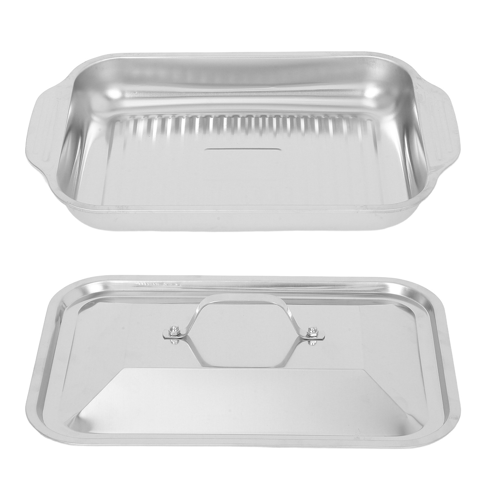 ステンレス鋼の長方形グリルトレイ、蓋付き、深型魚焼きパン、オ - Kitchen Oven Baking Pans のレビューと価格