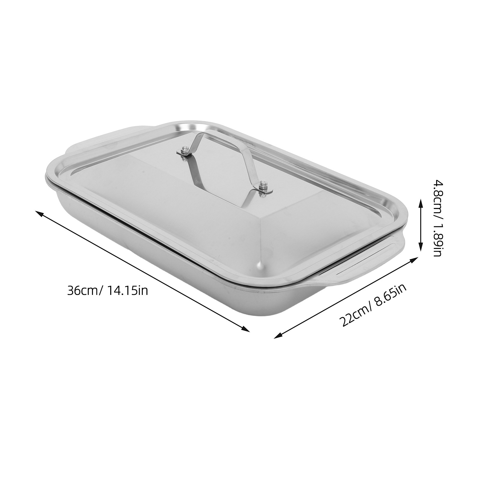 ステンレス鋼の長方形グリルトレイ、蓋付き、深型魚焼きパン、オ - Kitchen Oven Baking Pans のレビューと価格