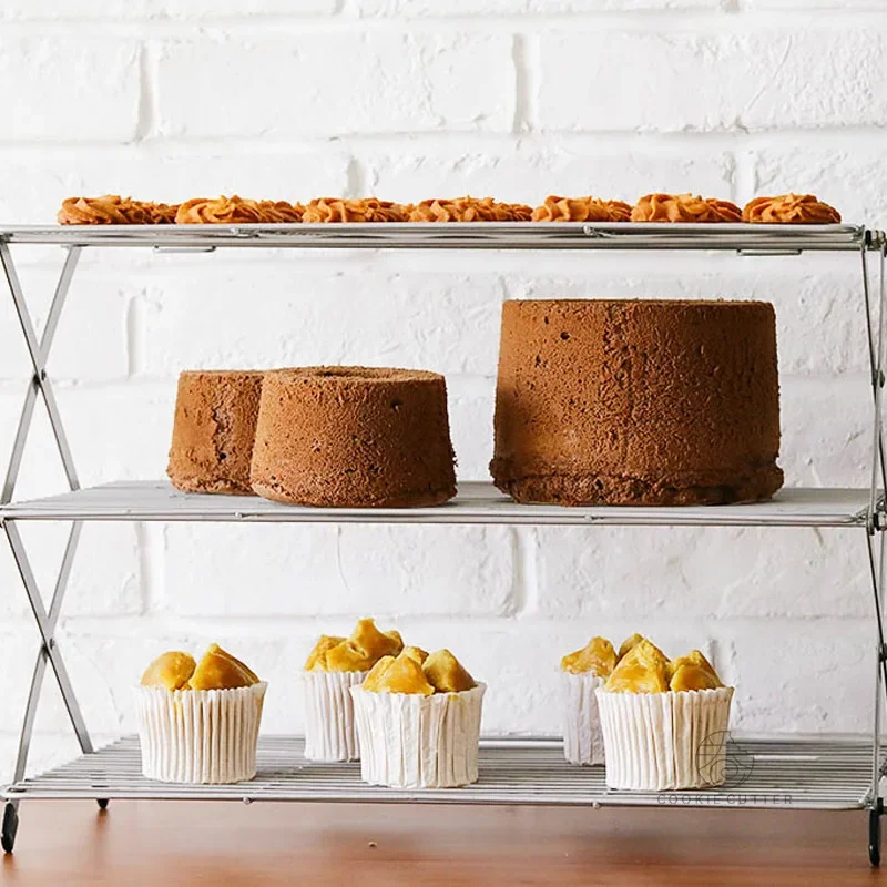 折りたたみ式多層ケーキ冷却ラックノンスティック放熱ペストリー - Kitchen Accessories For Baking のレビューと価格