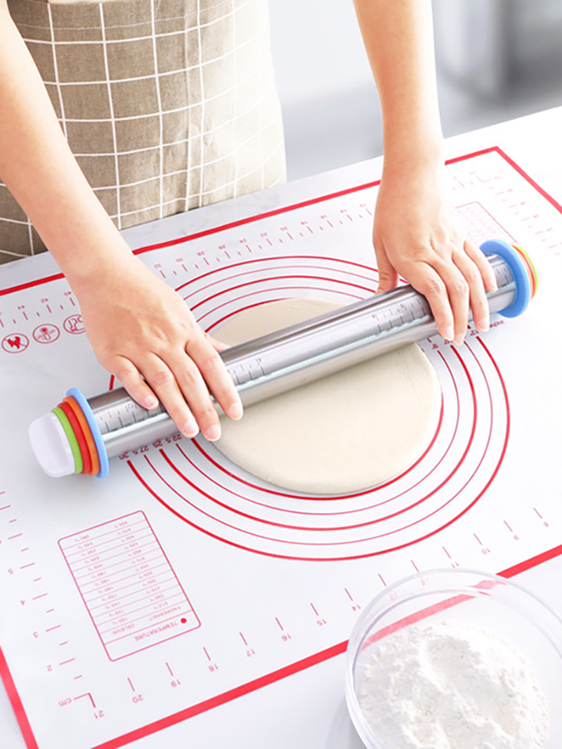 ステンレス鋼麺棒シリコーンベーキングペストリーマットキッチン - Kitchen Roll Baking のレビューと価格