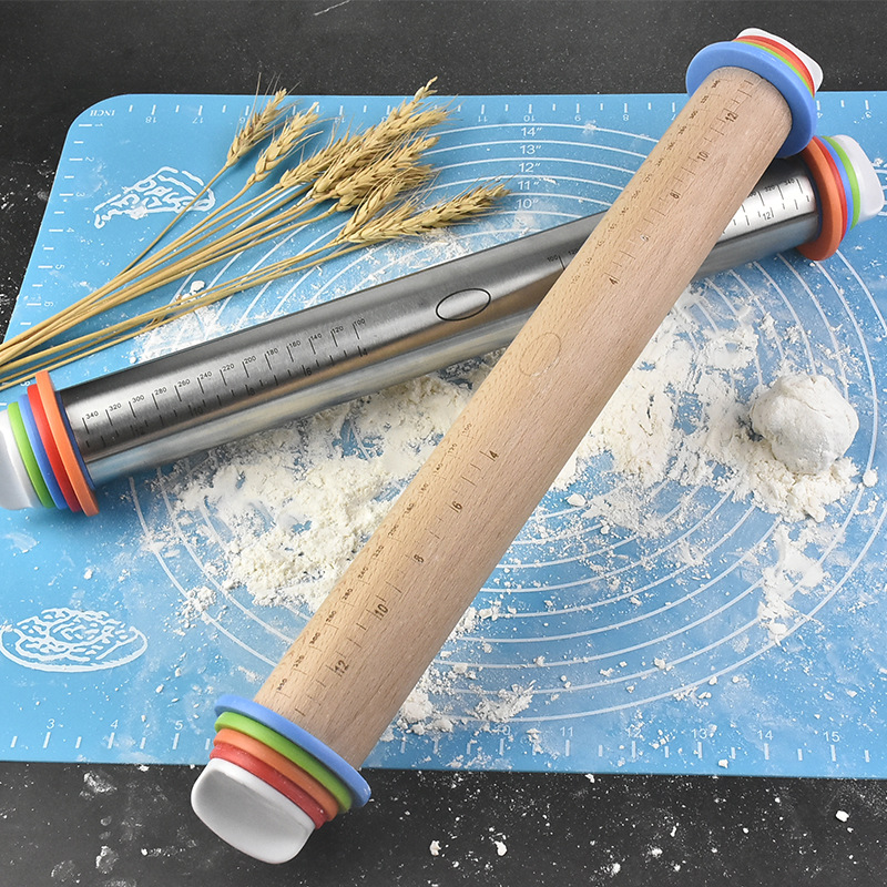 ステンレス鋼麺棒シリコーンベーキングペストリーマットキッチン - Kitchen Roll Baking のレビューと価格