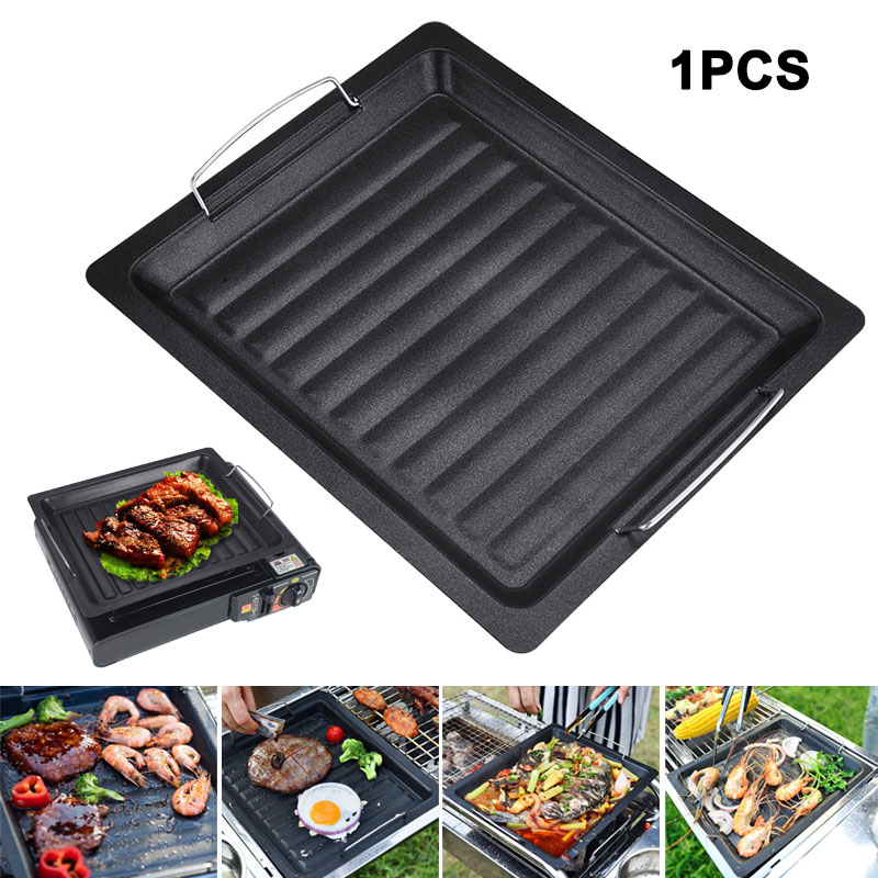 屋外用厚い四角グリルパン 2つのハンドル付き ポータブルノン - Kitchen Oven Baking Pans のレビューと価格