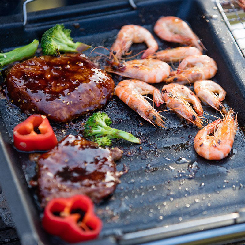 屋外用厚い四角グリルパン 2つのハンドル付き ポータブルノン - Kitchen Oven Baking Pans のレビューと価格