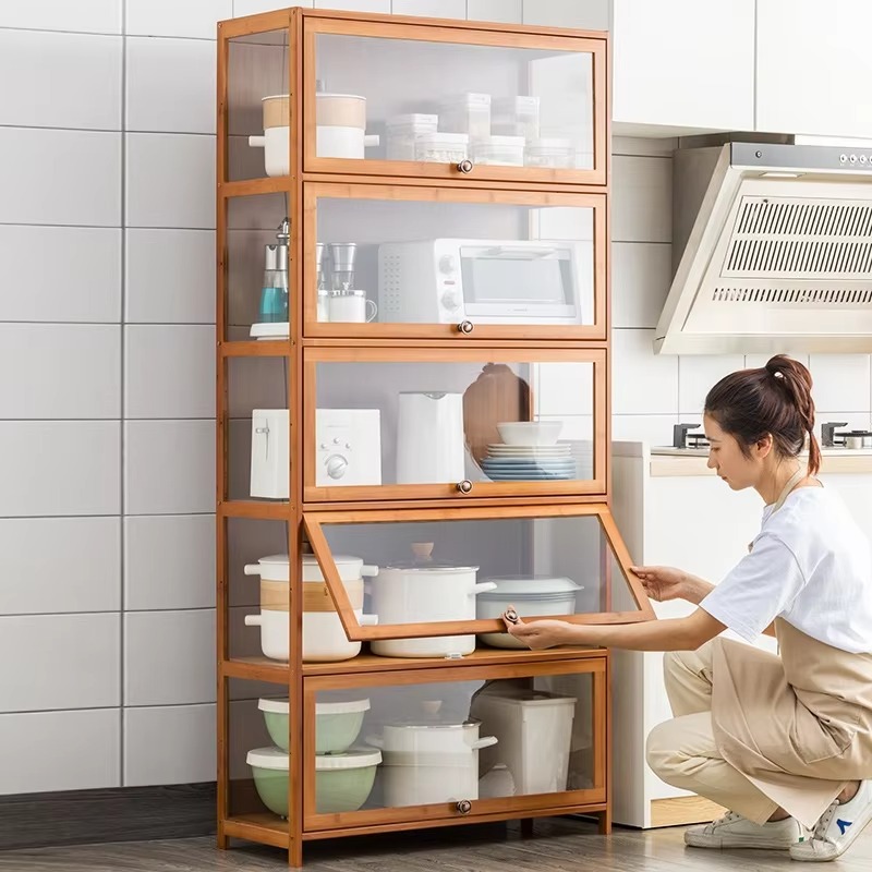 キッチンカート マンゴーウッド 調節可能な収納キャビネット  - Kitchen Baking Cart のレビューと価格