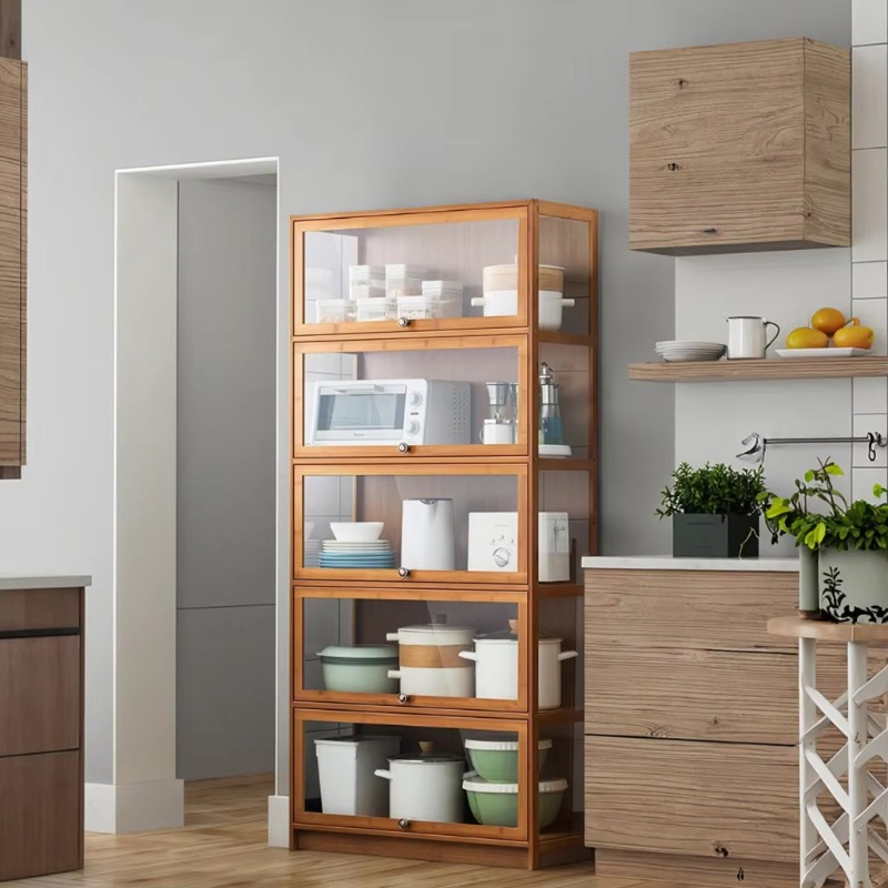 キッチンカート マンゴーウッド 調節可能な収納キャビネット  - Kitchen Baking Cart のレビューと価格