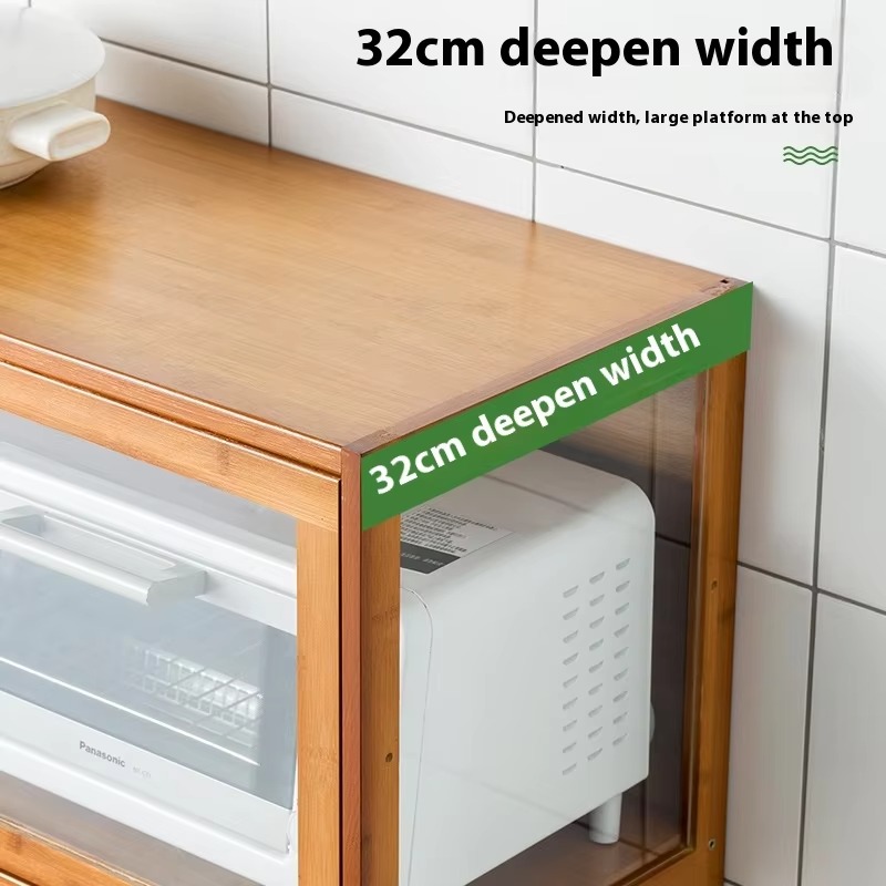キッチンカート マンゴーウッド 調節可能な収納キャビネット  - Kitchen Baking Cart のレビューと価格