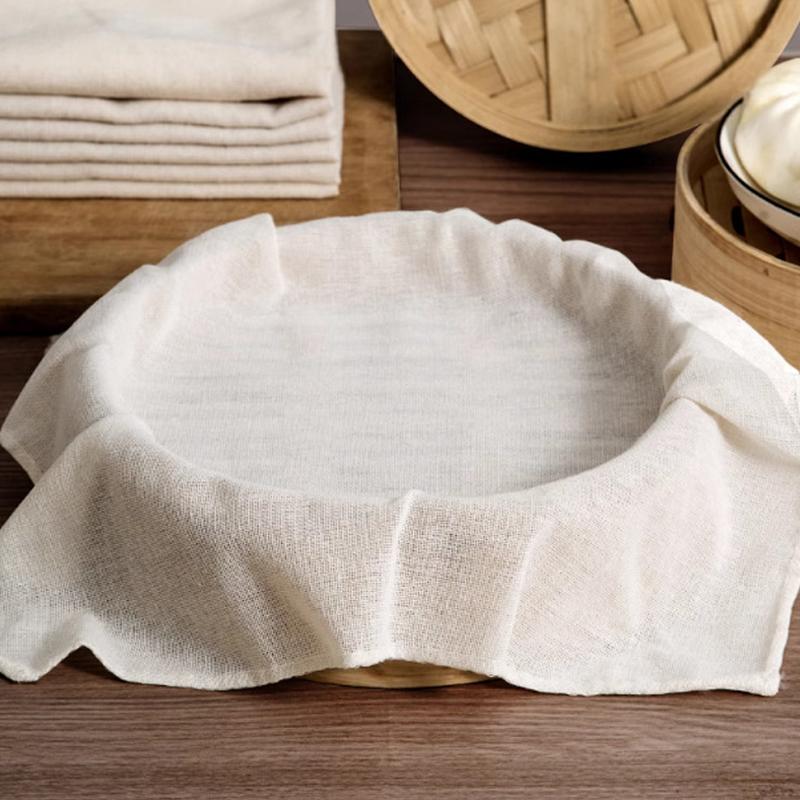 3 個ラウンド純綿蒸し布 40/60 センチメートルノンステ - Kitchen Baking Cloth のレビューと価格