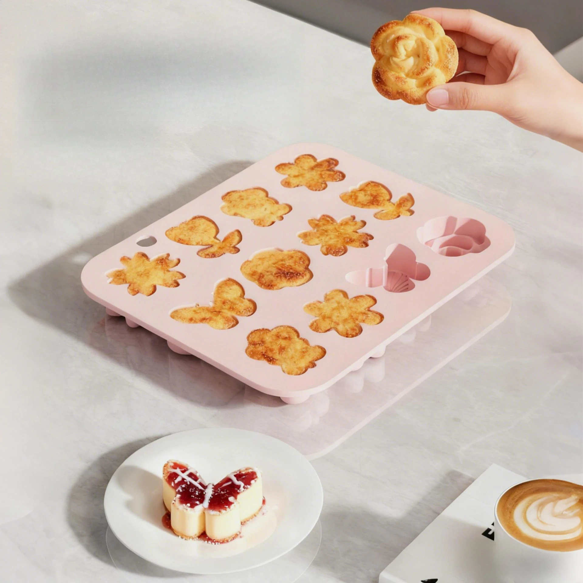 シリコン製フラワーシェイプケーキ型、マフィン、ビスケット用ノ - Kitchen Accessories For Baking のレビューと価格