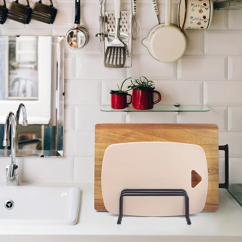 キッチンまな板収納ラックキャビネットオーガナイザーホルダーベ - Kitchen Cabinet Baking Organizer のレビューと価格