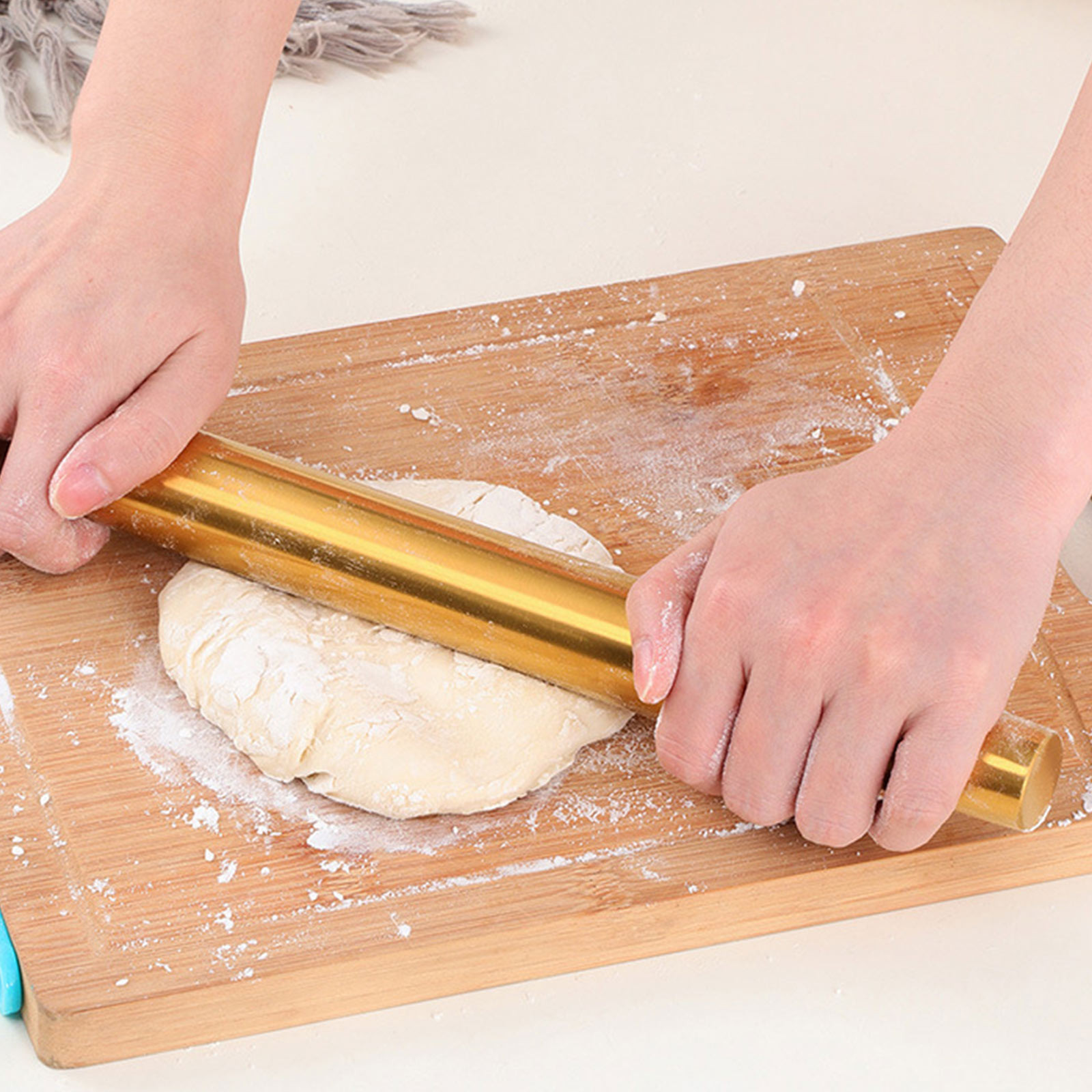 金の色の麺棒、製菓道具、クッキー、麺類を巻くためのステンレス - Kitchen Roll Baking のレビューと価格
