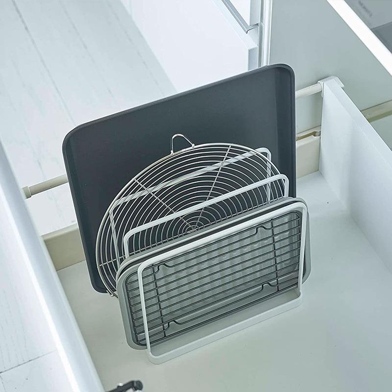 大型多機能和風キッチン収納ラック、ベーキングトレイ、まな板オ - Kitchen Cabinet Baking Organizer のレビューと価格