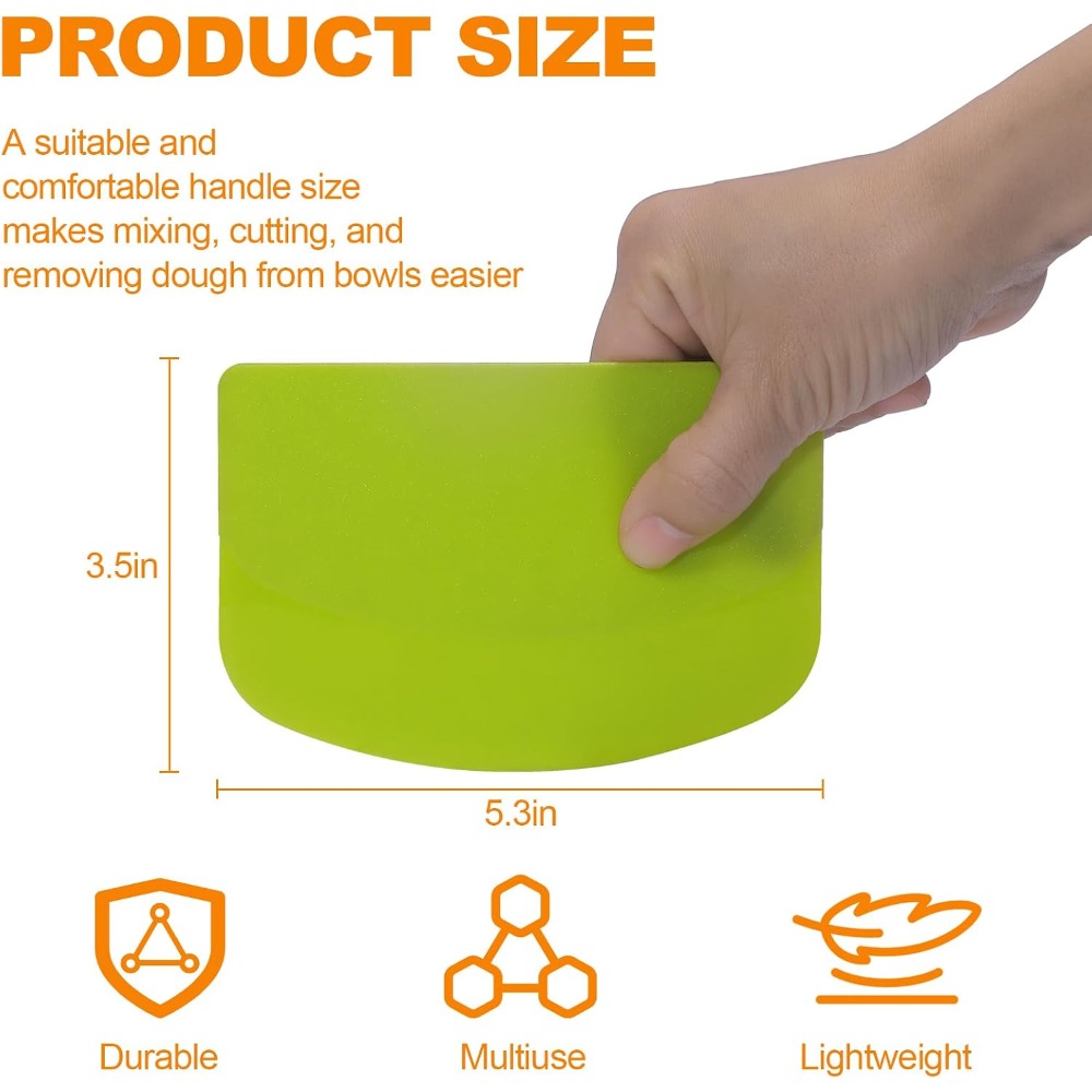 柔軟なプラスチック製生地スクレーパー3点セット、多目的キッチ - Dough Scraper Curved のレビューと価格
