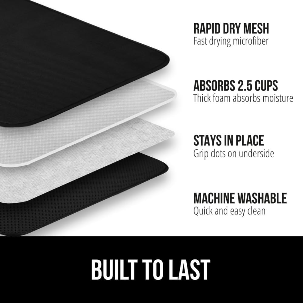 超吸収性マイクロファイバー乾燥マット、速乾性厚手メッシュ、滑 - Kitchen Accessories For Baking のレビューと価格