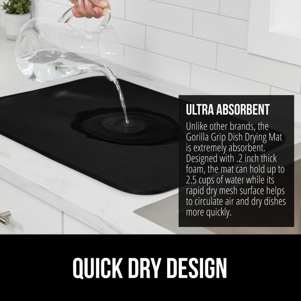 超吸収性マイクロファイバー乾燥マット、速乾性厚手メッシュ、滑 - Kitchen Accessories For Baking のレビューと価格