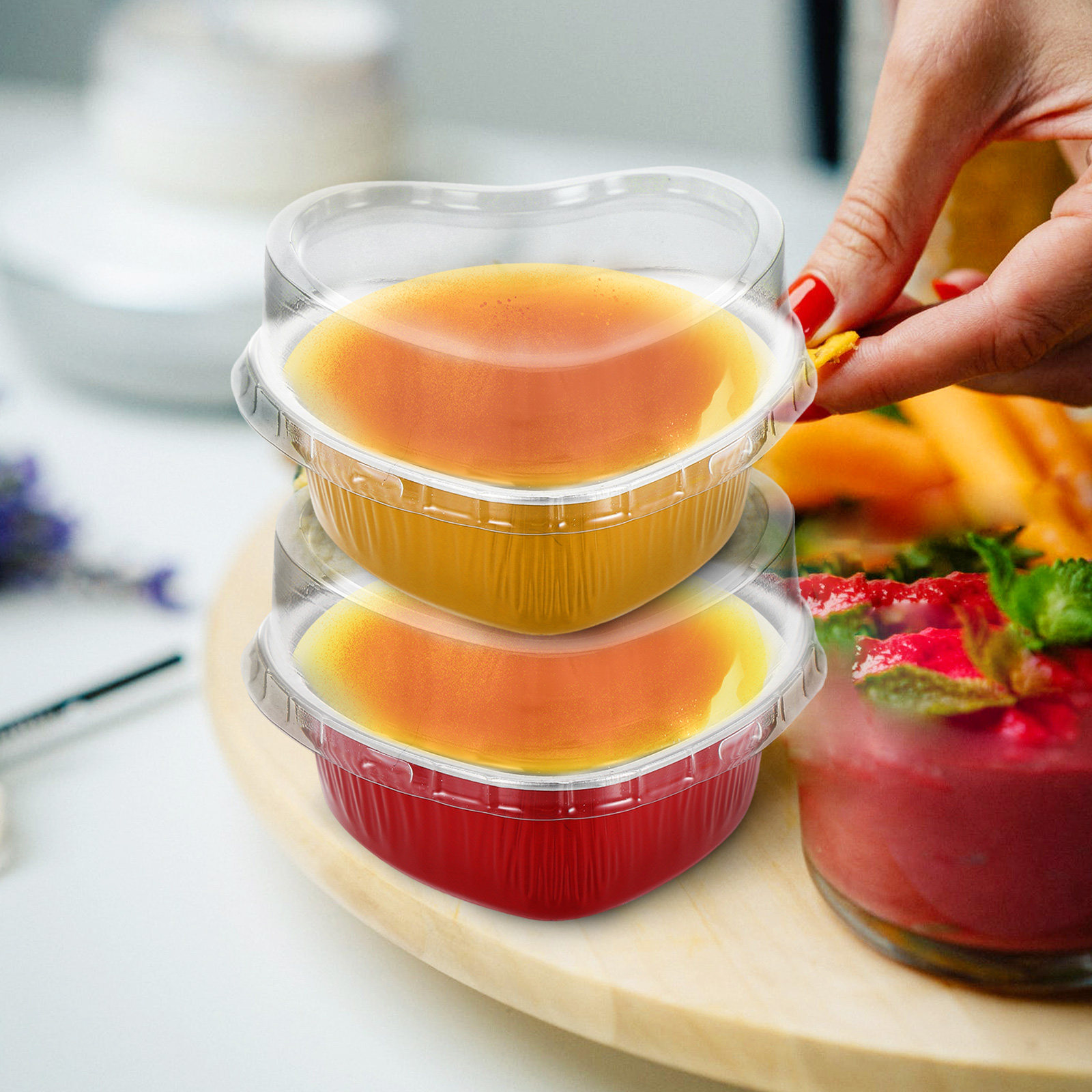 20セットアルミホイルハート型ケーキパンスムーズデザインベー - Mini Kitchen Baking のレビューと価格