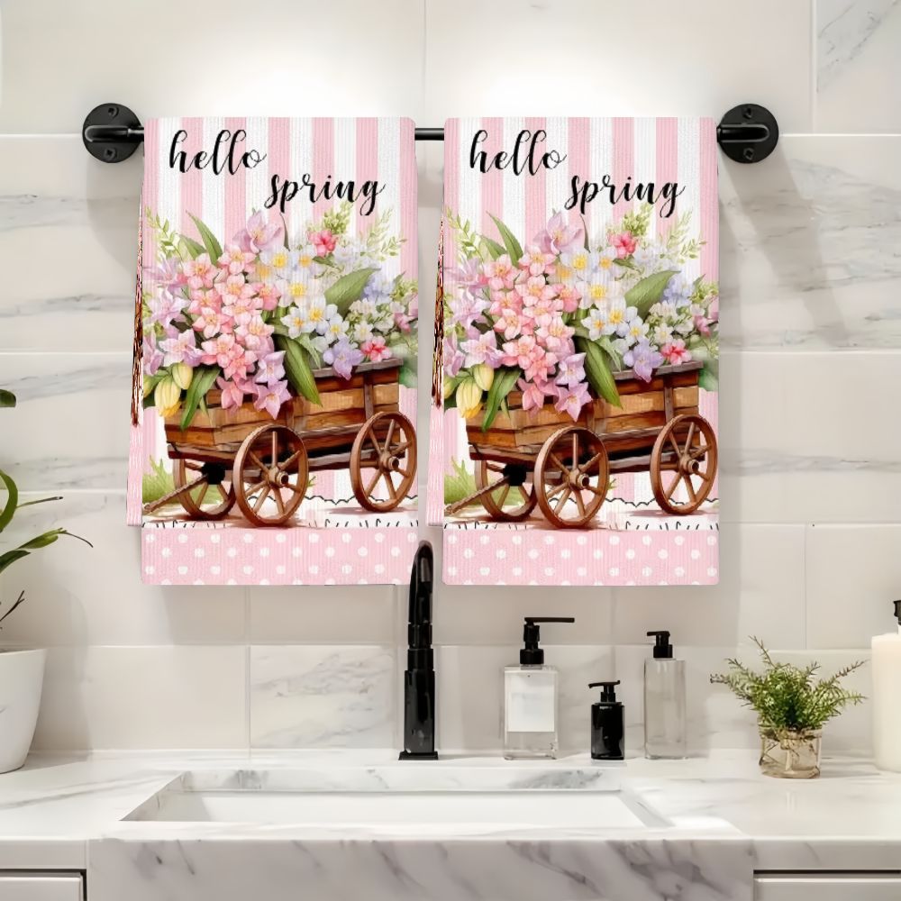 2枚セット、春の花柄キッチンタオル、40cm*60cmタオル - Kitchen Baking Cart のレビューと価格