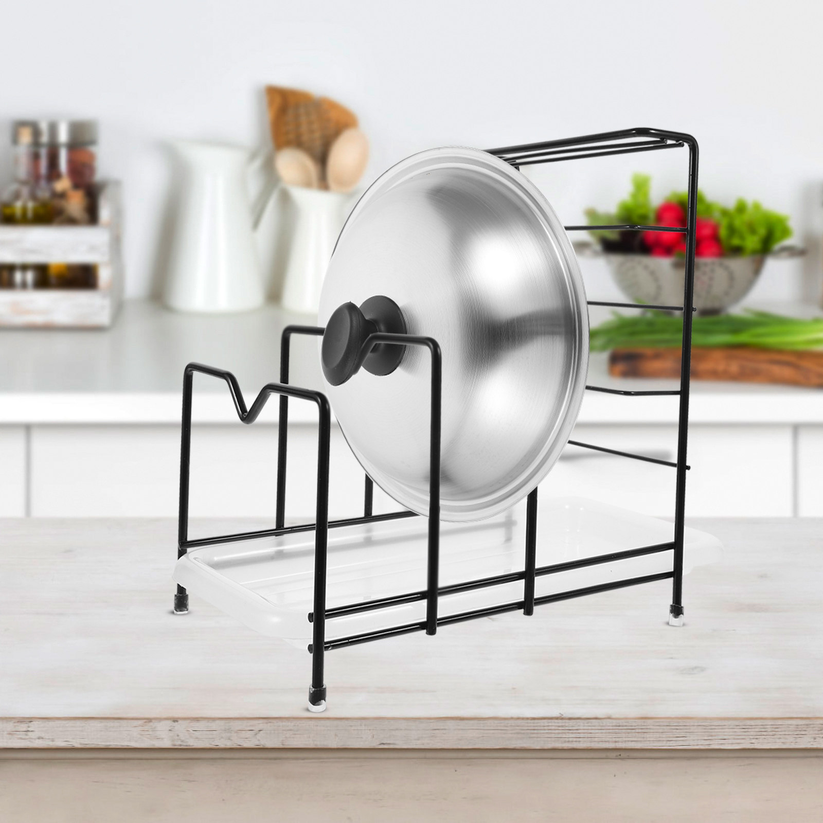 鍋蓋用蓋オーガナイザー、まな板スタンド、まな板ホルダー、ベー - Kitchen Cabinet Baking Organizer のレビューと価格