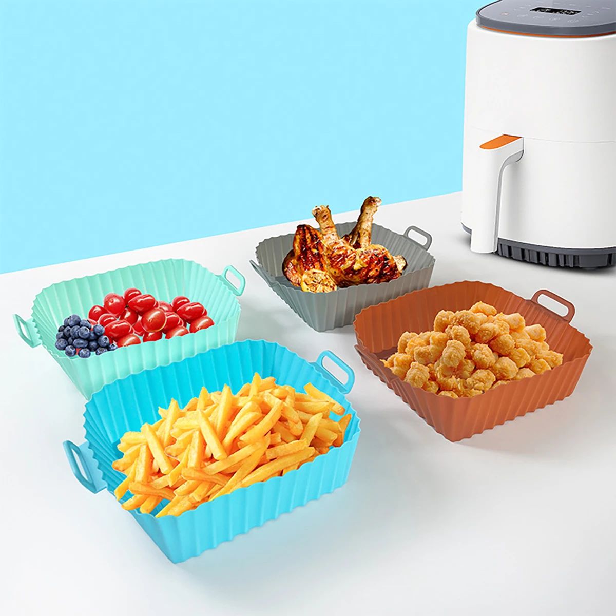 シリコンフライヤーモールド エアフライヤーシリコンライナーポ - Kitchen Oven Baking Pans のレビューと価格